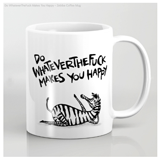 Mug with zebra illustration by Denise Tolentino
